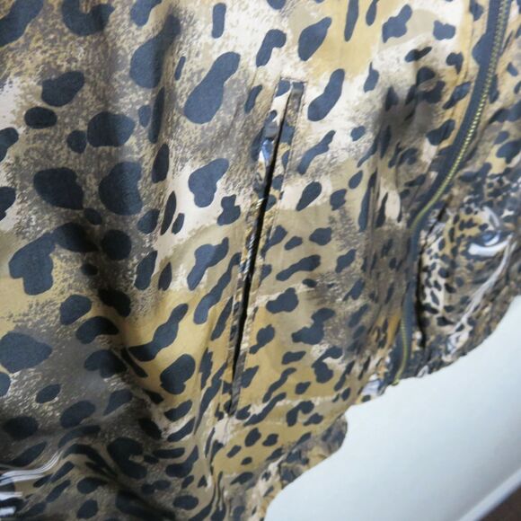 Y2K Leopard Bomber Jacket Animal Print Iconic 2000s Luxury - Size L - Picture 3 of 7